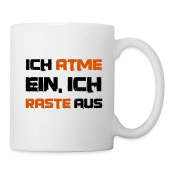 Lustiger Spruch ich atme ein - Tasse - Weiß - Rechts