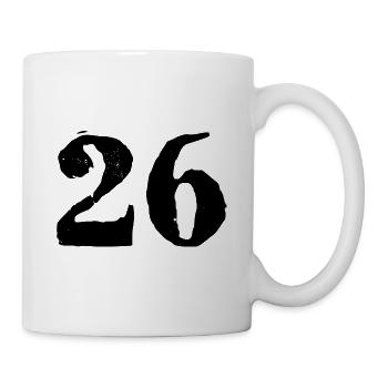 26 Zahl Trikot - Tasse - Weiß - Rechts