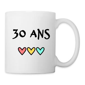 30 ANS. 30e ANNIVERSAIRE. ANNIVERSAIRE 30 ANS. 30 - Mug blanc - blanc - Droite