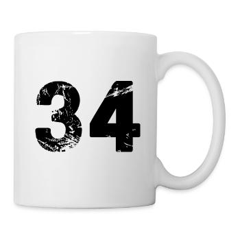 Maillot à 34 numéros - Mug blanc - blanc - Droite