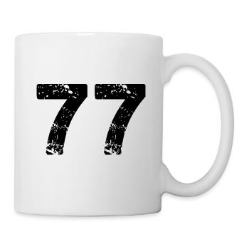 77 Zahl Trikot - Tasse - Weiß - Rechts