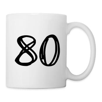 80 YEARS. 80TH ANNIVERSARY. BIRTHDAY 80 YEARS. 80 - Mug - white - Right