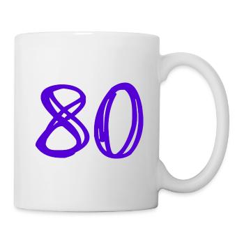 80 YEARS. 80TH ANNIVERSARY. BIRTHDAY 80 YEARS. 80 - Mug - white - Right