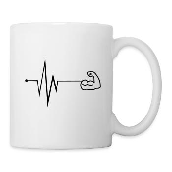 Muscles dumbbell pulse - Mug - white - Right
