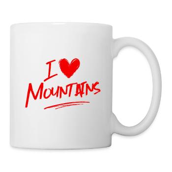 Ich liebe Berge - Tasse - Weiß - Rechts