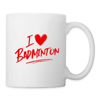 I love badminton - Mug - white - Right