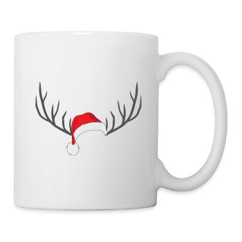 Cerf avec bonnet de Noël - Mug blanc - blanc - Droite