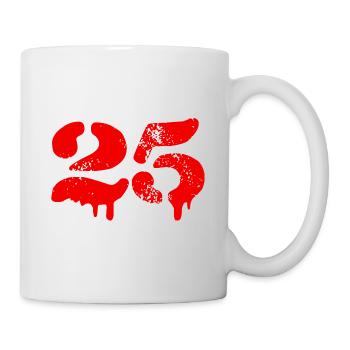 25 Zahl Symbol - Tasse - Weiß - Rechts