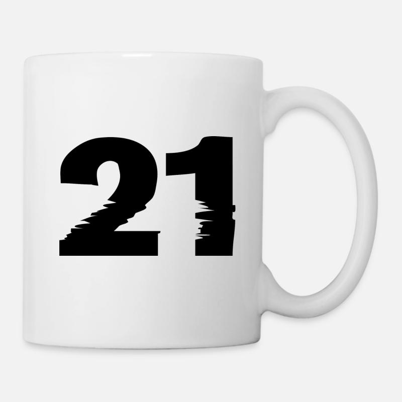 21 Zahl - Tasse - Weiß