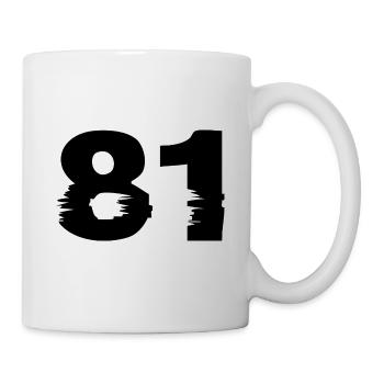 81 Zahl - Tasse - Weiß - Rechts