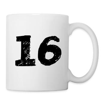 16 Zahl Trikot - Tasse - Weiß - Rechts