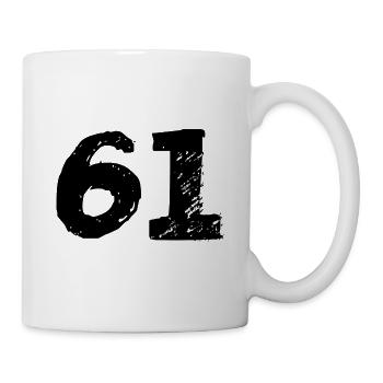 61 Maillot numéro - Mug blanc - blanc - Droite
