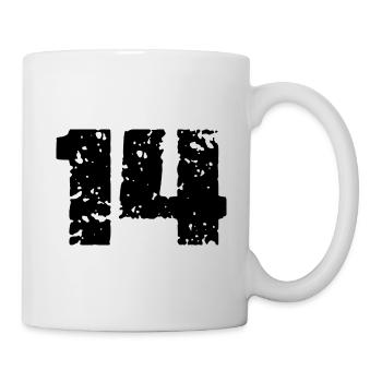14 Zahl Trikot - Tasse - Weiß - Rechts