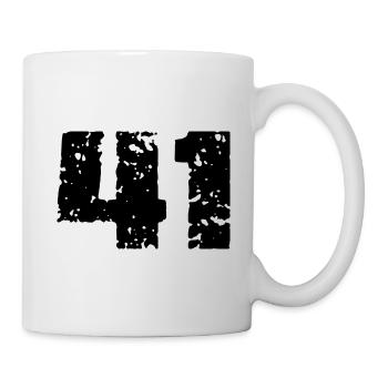 41 Zahl Trikot - Tasse - Weiß - Rechts
