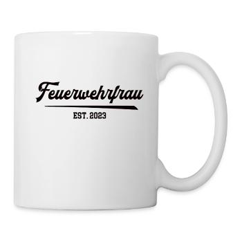 Feuerwehrfrau 2023 Ehrenamt Feuerwehr Frauen FFW - Tasse - Weiß - Rechts