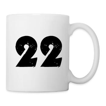 22 Zahl - Tasse - Weiß - Rechts