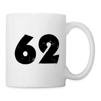 62 Zahl - Tasse - Weiß - Rechts