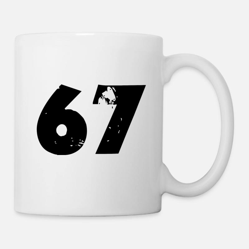 67 Zahl - Tasse - Weiß