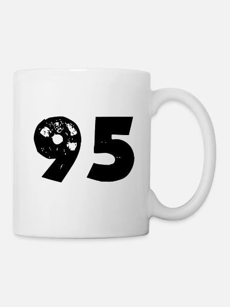 95 Zahl - Tasse - Weiß