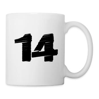 Maillot 14 Numéro - Mug blanc - blanc - Droite