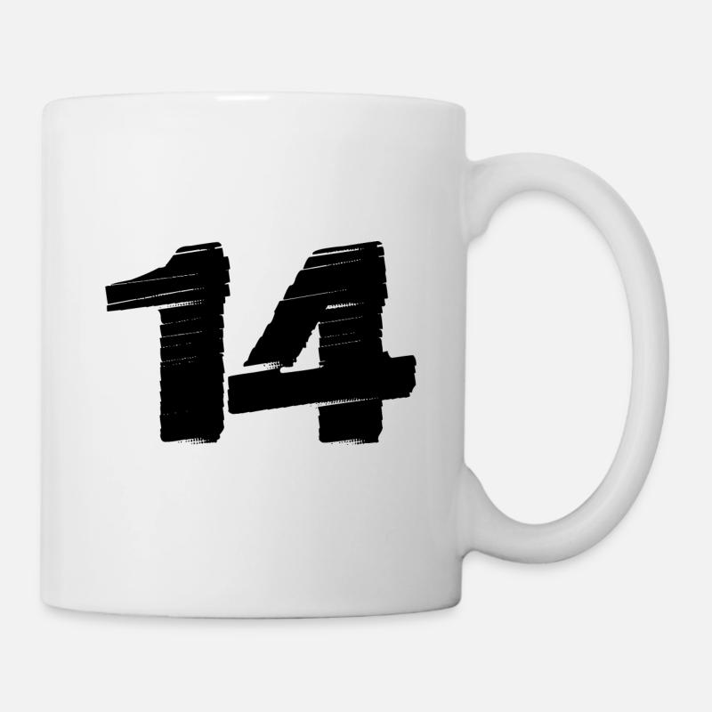 14 Zahl Trikot - Tasse - Weiß