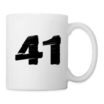 41 Maillot numéro - Mug blanc - blanc - Droite