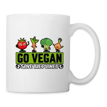 Go vegan save the planet - Mug - white - Right