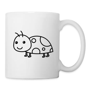 Marienkäfer Comic Tier - Tasse - Weiß - Rechts
