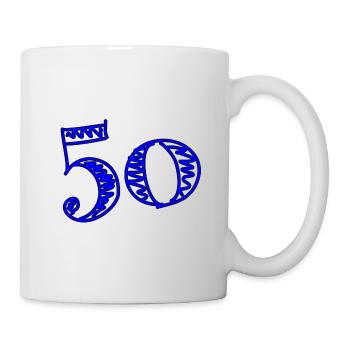 50 YEARS. 50th ANNIVERSARY. BIRTHDAY 50 YEARS. 50 - Mug - white - Right