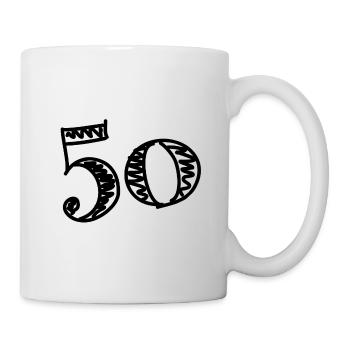 50 YEARS. 50th ANNIVERSARY. BIRTHDAY 50 YEARS. 50 - Mug - white - Right