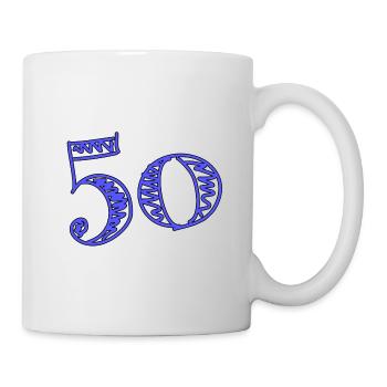 50 YEARS. 50th ANNIVERSARY. BIRTHDAY 50 YEARS. 50 - Mug - white - Right