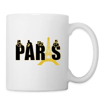 Paris die goldig leuchtende Stadt, Frankreich - Tasse - Weiß - Rechts