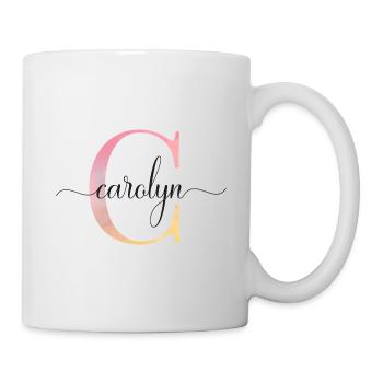 C | Monogramme | Nom | Carolyn |Aquarelle - Mug blanc - blanc - Droite