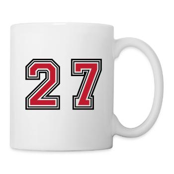 27 Zahl symbol - Tasse - Weiß - Rechts