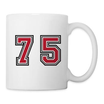 75 Zahl Symbol - Tasse - Weiß - Rechts