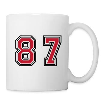 87 Zahl Symbol - Tasse - Weiß - Rechts