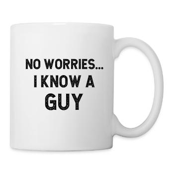 Pas de soucis, je connais un gars - Mug blanc - blanc - Droite