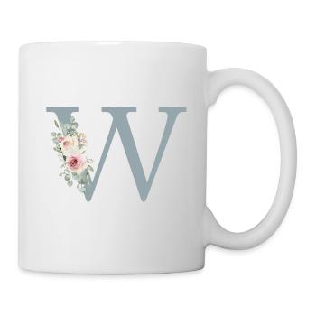 W| Monogram | Eucalyptus Pastel Flower Blue - Mug - white - Right