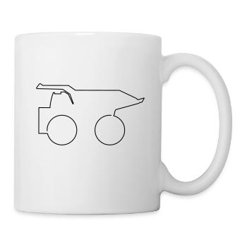 Camion à benne basculante Dumper Exploitation minière Minimaliste Large - Mug blanc - blanc - Droite