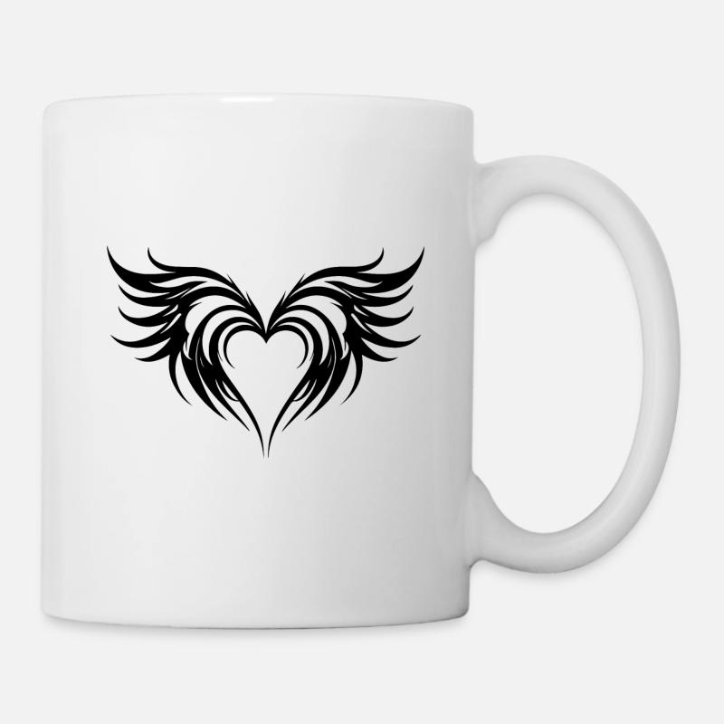 Herz Flügel Engel Liebe - Tasse - Weiß
