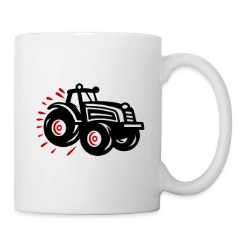 Tracteur Agriculteur Silhouette Agriculteur - Mug blanc - blanc - Droite