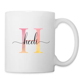 H | Monogram | Name | Hedi |Watercolor - Mug - white - Right