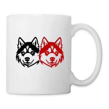 Akita Hund Kopf - Tasse - Weiß - Rechts