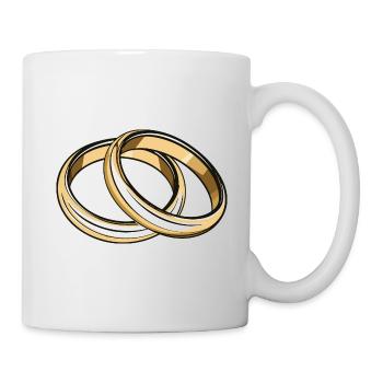 Eheringe Hochzeit - Tasse - Weiß - Rechts