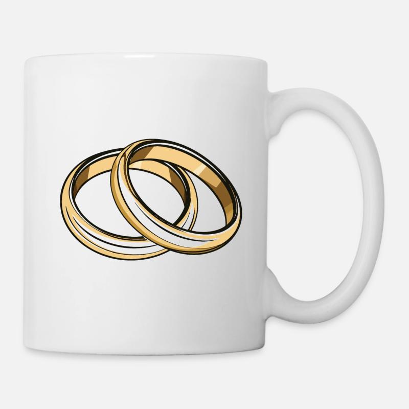 Eheringe Hochzeit - Tasse - Weiß