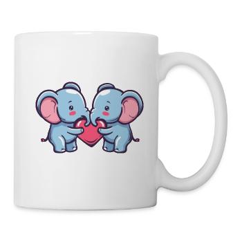 Elephant Couple In Love Animal Valentine's Day - Mug - white - Right