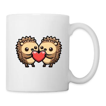 Igel Comic Paar Liebe - Tasse - Weiß - Rechts
