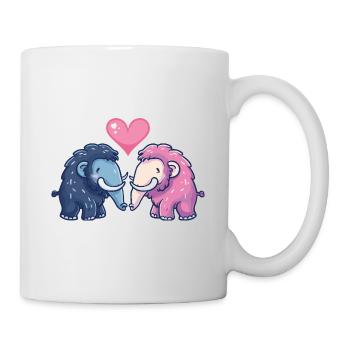 Mammouth Bande Dessinée Couple Amour - Mug blanc - blanc - Droite