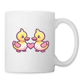 Duck Couple In Love Animal Valentine's Day - Mug - white - Right