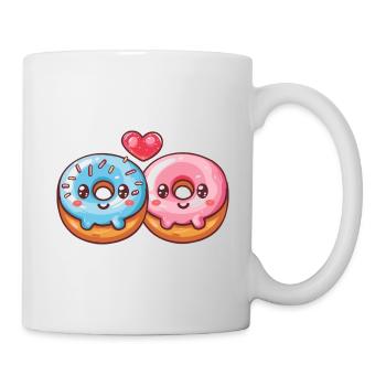 Donuts Paar Liebe Herz Valentinstag - Tasse - Weiß - Rechts